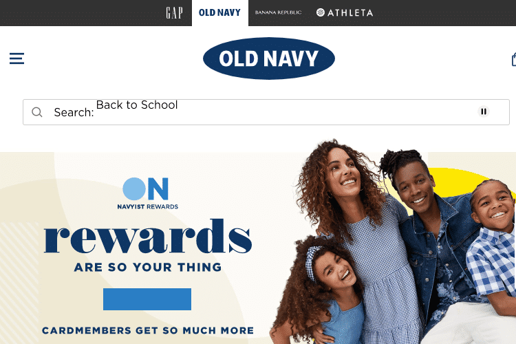 Old Navy website online store