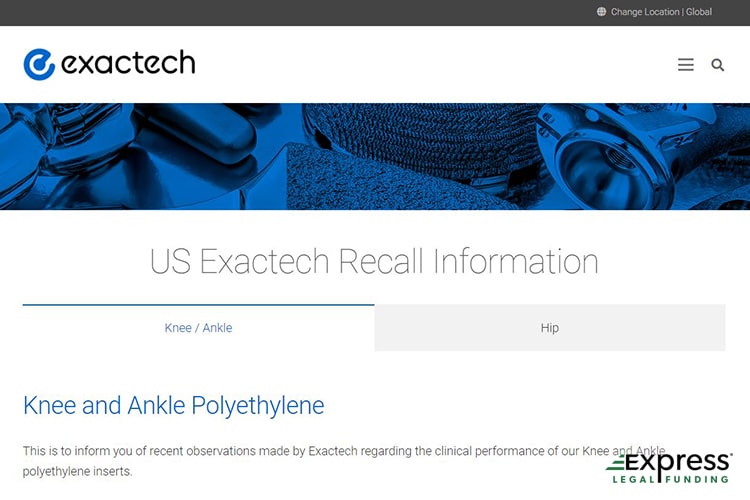 Exactech Recall Information