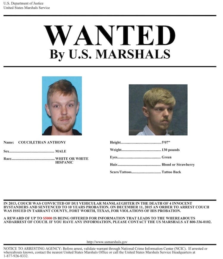 Ethan Couch and Tonya Couch Wanted Poster