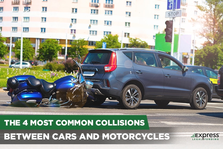 A Motorcycle and Car Collision