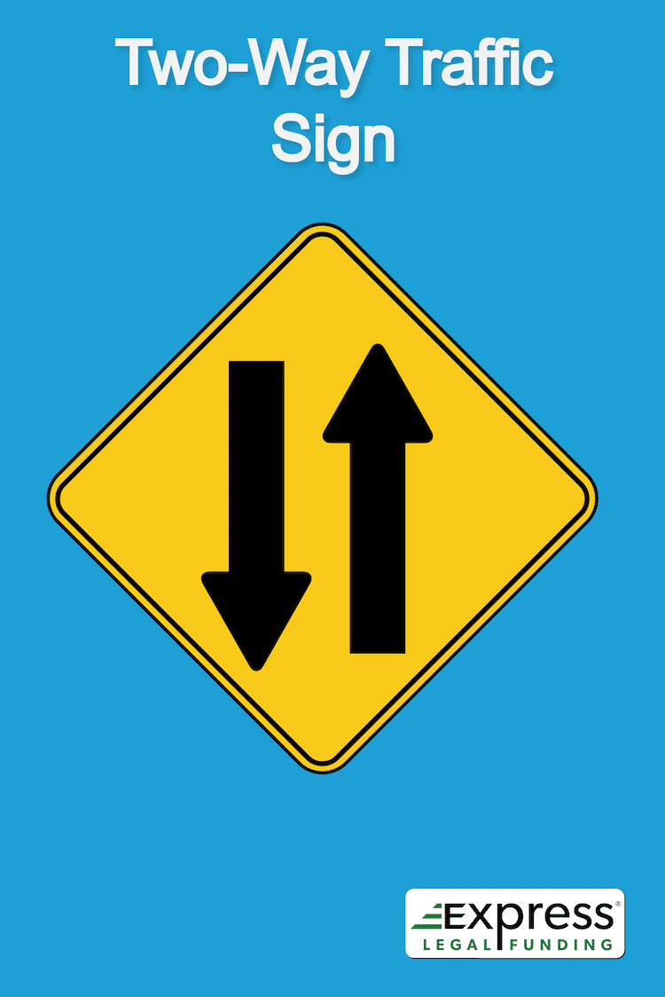 Two-way traffic road sign