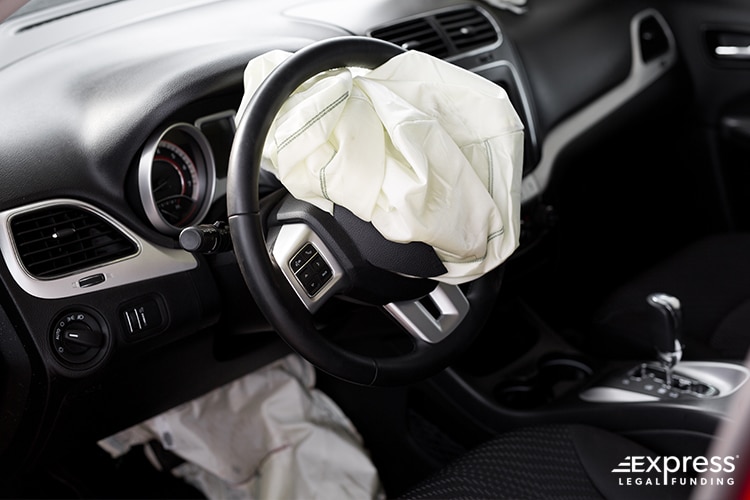 Deflated Airbags in a Car