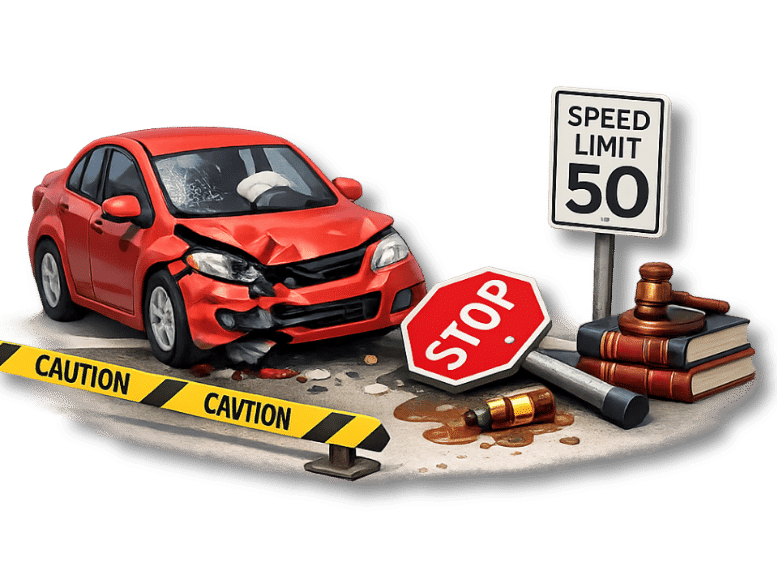 Icon representing negligence per se and legal liability from law violation.
