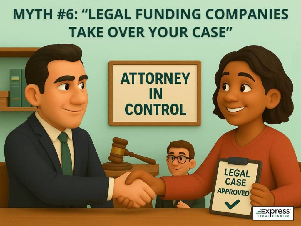 Legal funding myth debunked: attorney remains in control of case decisions, not the funding company.