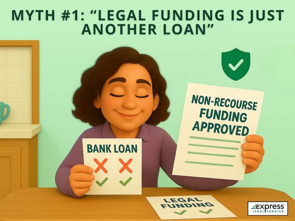 Explaining the difference between non-recourse legal funding and a traditional loan, debunking myth that legal funding is a loan.